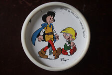 Johan and Pirlouit Peyo Cup 70s / 80s Metal Plastic Ovomaltine