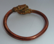 Stunning Copper Brass Snakehead African Torque Bracelet Rare!