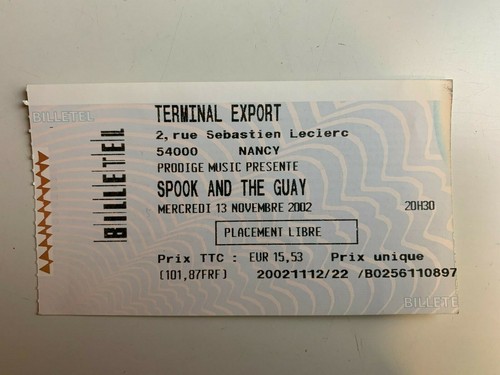 Ticket concert spook and - spook, the