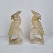 Serre-livres, Albâtre, Cacatoès, Italie, Perroquet, Parrot, Hauteur 18,5 Cm