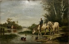 Tableau Peinture Huile Sur Panneau De Bois XVIIIe