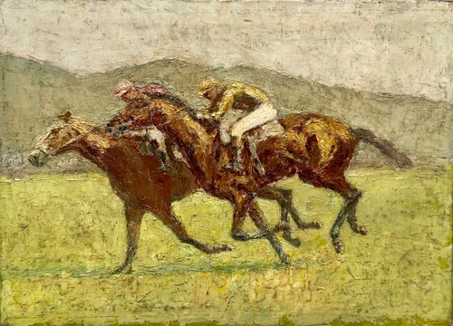 Tableaux anciens huile course - huile,