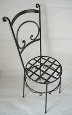 Chaise Fer Forgé Avec Siège Ronde Et Dossier Haut Artisanat à la Main