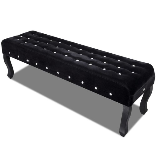 Banc noir tissu velours avec - tissu,