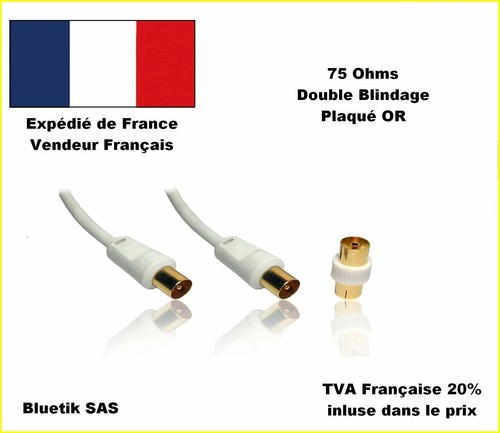 Câble coaxial antenne - 5m, tv