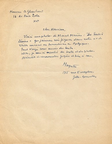 René magritte lettre - rené,