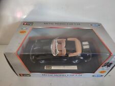BURAGO PORSCHE 356 B CONVERTIBLE BLACK CAR 1/24 WITH BOX NEW