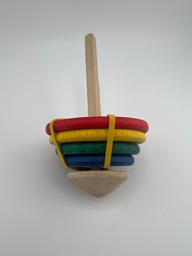 Foulon toupie bois multicolore - toupie,