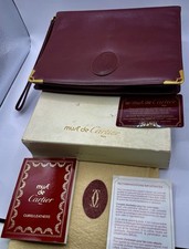 Awesome Cartier clutch bag Brass Corners + Box Card Booklet Must De Cartier Line