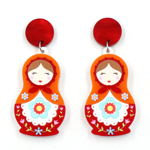 Boucles oreilles matriochka - d'oreilles,