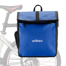 Wiltec Sacoche porte-bagages 22L Bleue PVC Vélo Bicyclette Cyclisme Sac portage