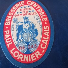 Ancienne étiquette bière Brie Paul LORNIER CALAIS