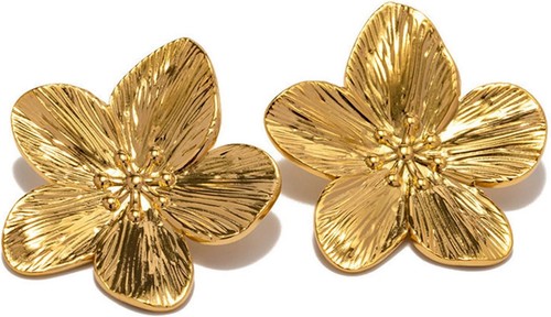 Boucles oreilles fleur metal - boucles,