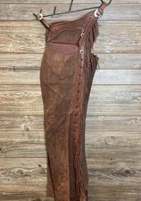 Chaps en cuir fait main Western Suede Chap Horse Riding Franges Pant Suede Co...