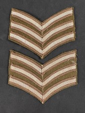WW2 British Army Sergeant's Battledress Rank Chevrons (Pair)