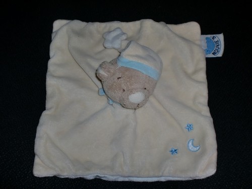 Doudou plat ours jaune pâle - ours,