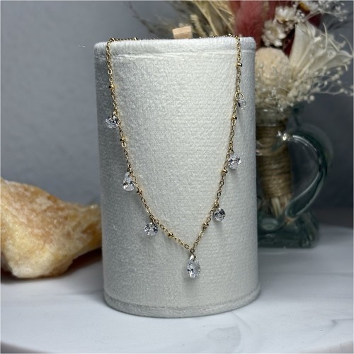 Collier peurle acier - collier,