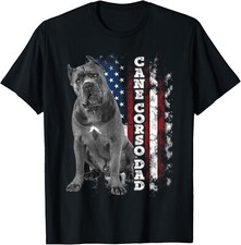Cane Corso Dad_ Dog Owner Italian Mastiff USA American Flag Gift Unisex T-Shirt