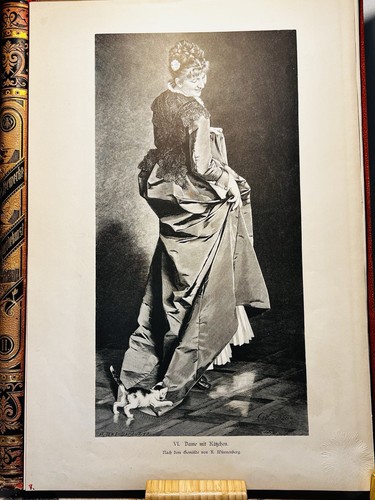 Femme chaton 1879 gravure - au,