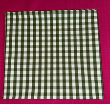 Tissu ancien Vichy  pur coton vert et blanc   larg 92 cm x H 320  cm D054