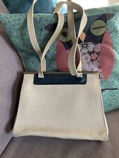 Sac A Main Écru Et Bleu