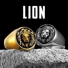 Bague Punk Homme Tête de Lion