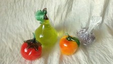 FRUIT VEGETABLE TOMATO APPLE PEAR GARLIC CLOVE BOHEMIAN CRYSTAL GLASS STAR**