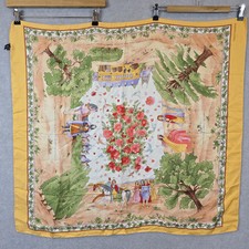 Vintage Taittinger Champagne Scarf 100% Silk Made In Italy Royal Gardens Design