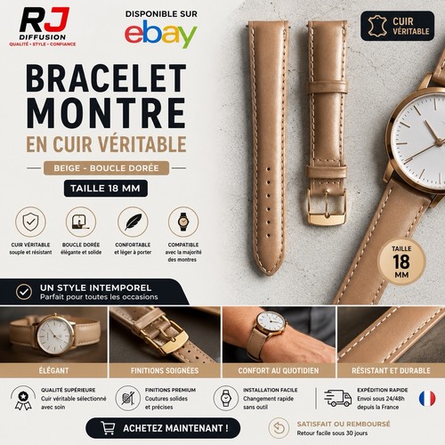 Bracelet montre cuir - montre,