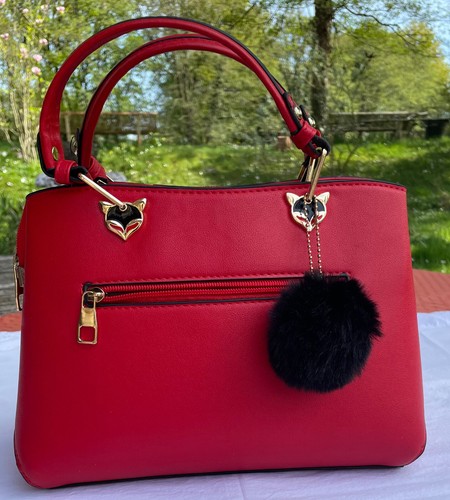 Sac femme rouge et - sac, noir