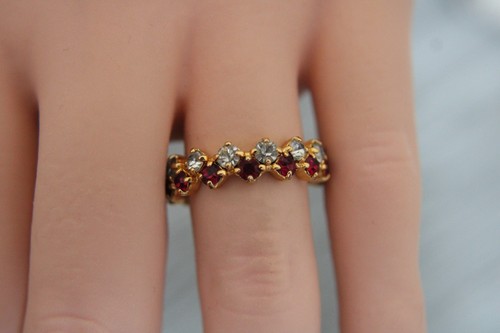 Bague vintage dorée - , strass