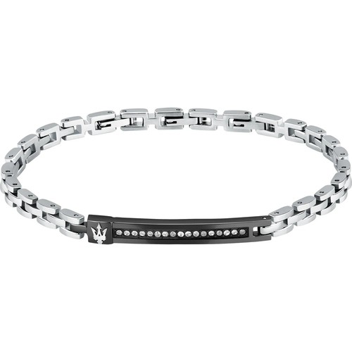 Bracelet silver black - black, crystals