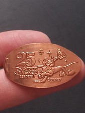 COIN PRESSED PIECE PENNY DISNEY MICKEY PLUTO 25TH YEARS ANNIVERSARY RARE ANCIEN