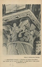 86 CHAUVIGNY CAPITAL CHURCH SAINT-PIERRE SAINT-MICHEL WEIGHS WORKS OF THE DEAD