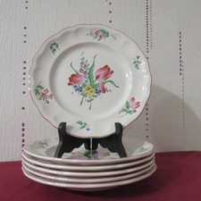 6 assiettes plates en faïence