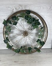  Antique Vintage Gold Painted Bike Wheel Creation Home Deco Retro
