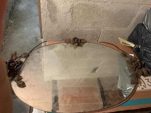 Miroir ancien biseauté fer - ancien,