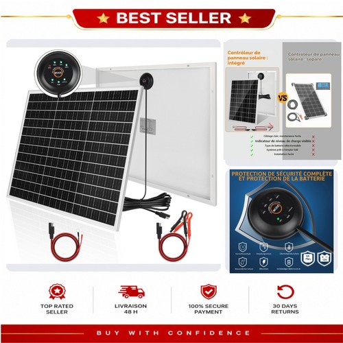Kit panneau solaire 50w 18v - panneau,