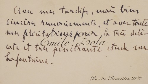 Emile zola carte autographe - zola,