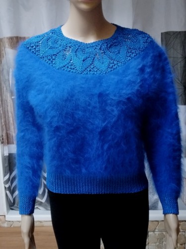 Splendide pull angora bleu - pull,