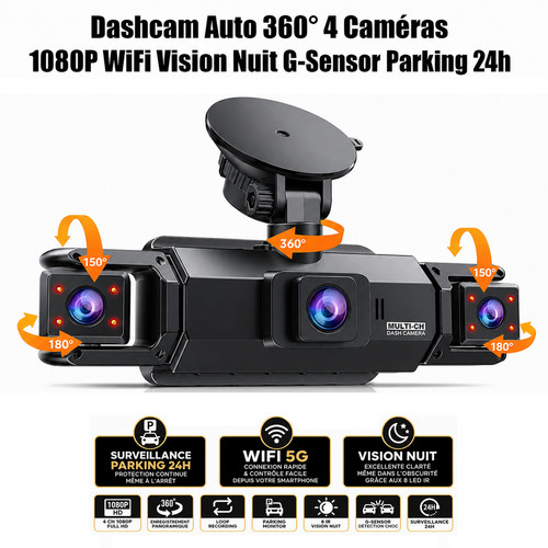 Dashcam auto 360 caméras - dashcam,