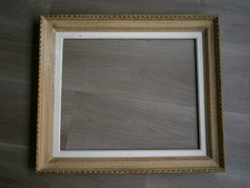 Large frame 8F wood carved decoration painting canvas 46x38 antique