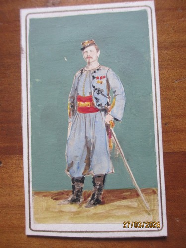 Cdv militaire gouaché circa - cdv,