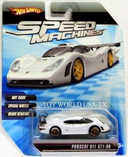 2010 Hot Wheels Speed Machines Porsche 911 GT1-98 White CM6 Wheels