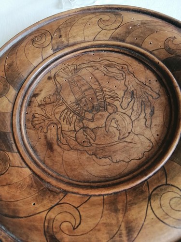 Assiette bois celtique - assiette, en