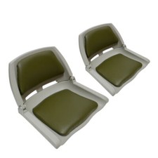2 X Sièges De Bateau Pliants Légers - Style Vert Olive Par MiDMARINE
