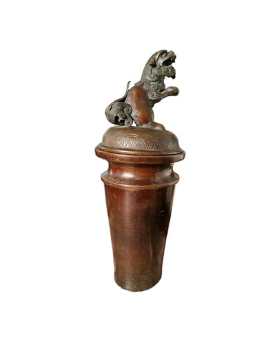 Grand pot couvert bronze - en,