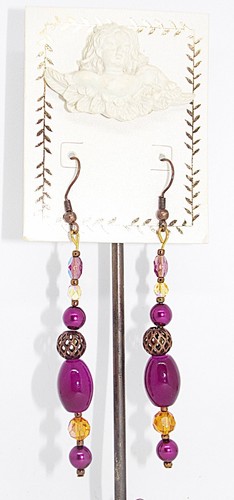 Boucles oreilles cristal - d'oreilles, en