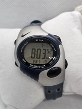 Nike Triax 42 Lap Unisex Digital Chronograph Watch Blue & Silver Tone WG61-0010