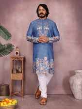 Indien Homme Ethnique Kurta Set Pyjama Mariage Vêtement Pakistanais Sherwani